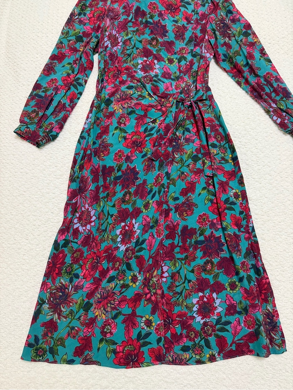 Talbots Side Tie Floral Midi Dress Women’s Size 4 Petite - Picture 8 of 16
